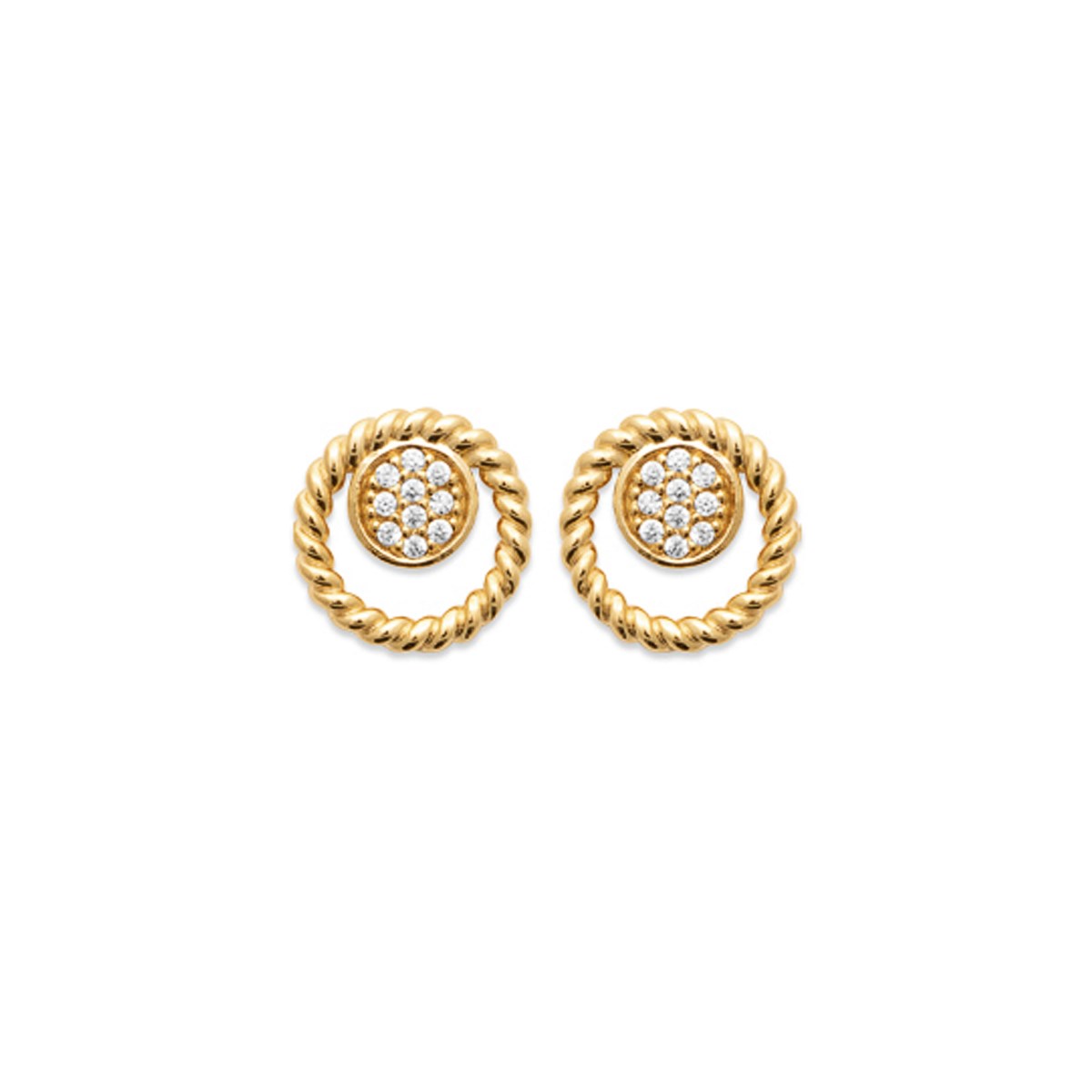 Puces d'oreilles ronde plaqué or ou argent LINA - Bijoux Privés Discovery