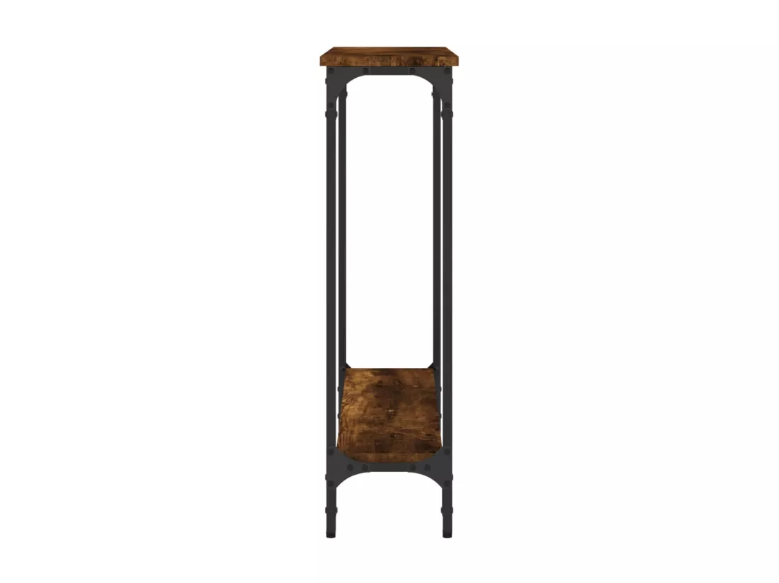 Table console chêne fumé 75x22,5x75 cm bois d'ingénierie