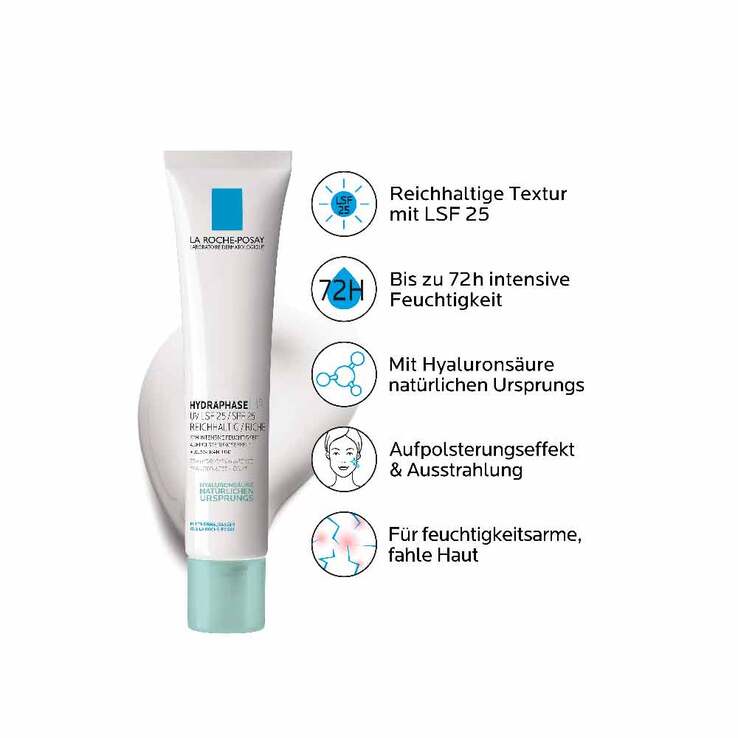 La Roche Posay Hydraphase HA UV Creme reichhaltig LSF 25, 40 ml