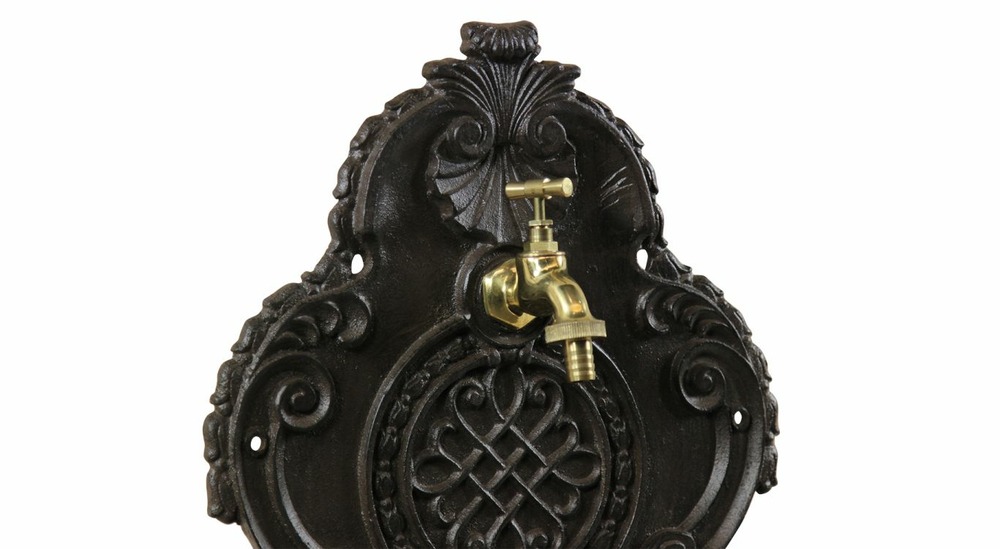 Fontaine de jardin aluminium marron 34.5x18x58.5cm