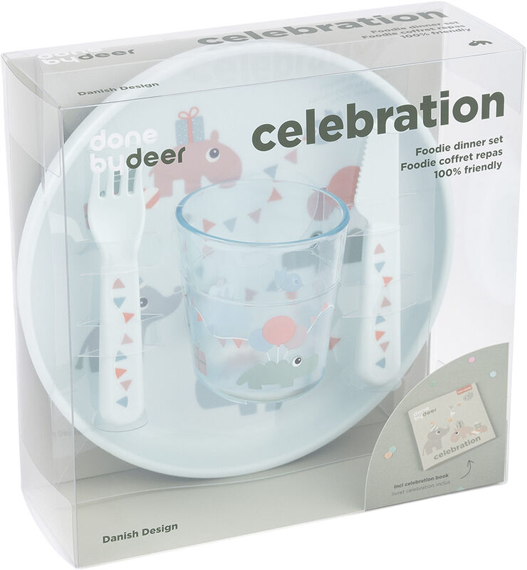 Done by Deer Foodie spisesæt Celebration Blå Blå