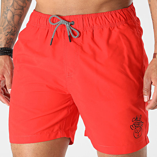 Short De Bain Toto Rouge Noir