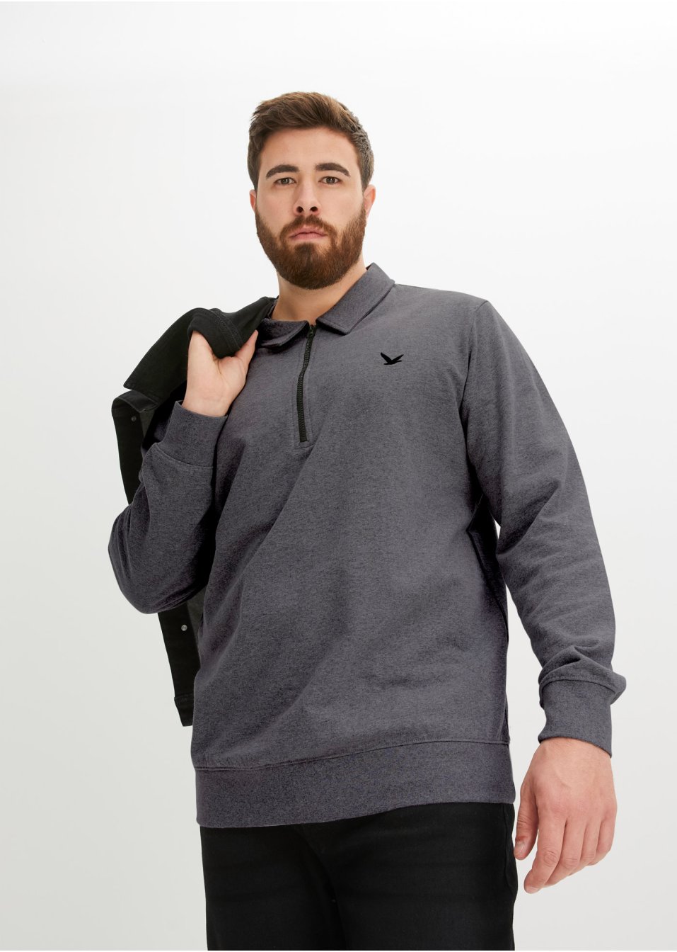 Sweat-shirt à col polo