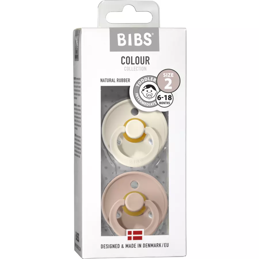 BIBS® Schnuller Colour Ivory  Blush 6-18 Monate, 2 Stk.