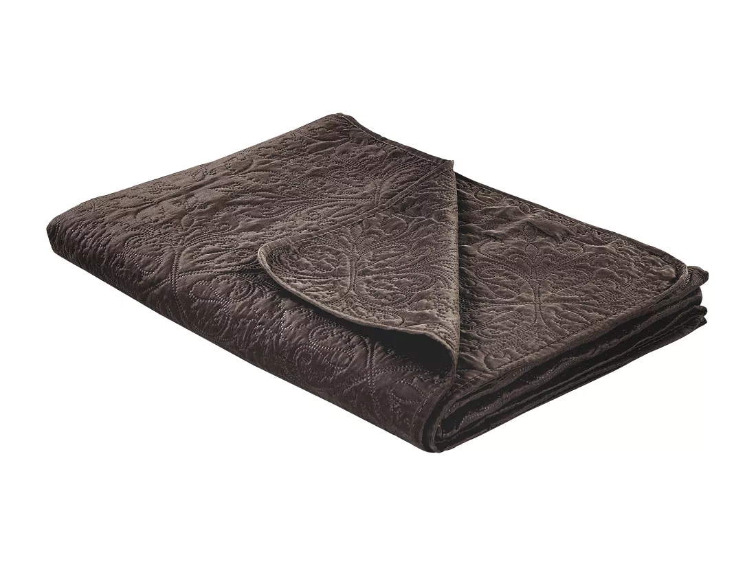 Couvre-lits avec coussins RAYEN 160 x 220 cm Marron