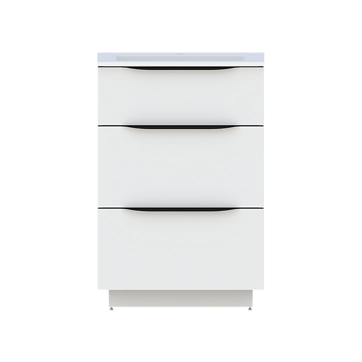 Meuble sous vasque à poser Pamili 60cm blanc