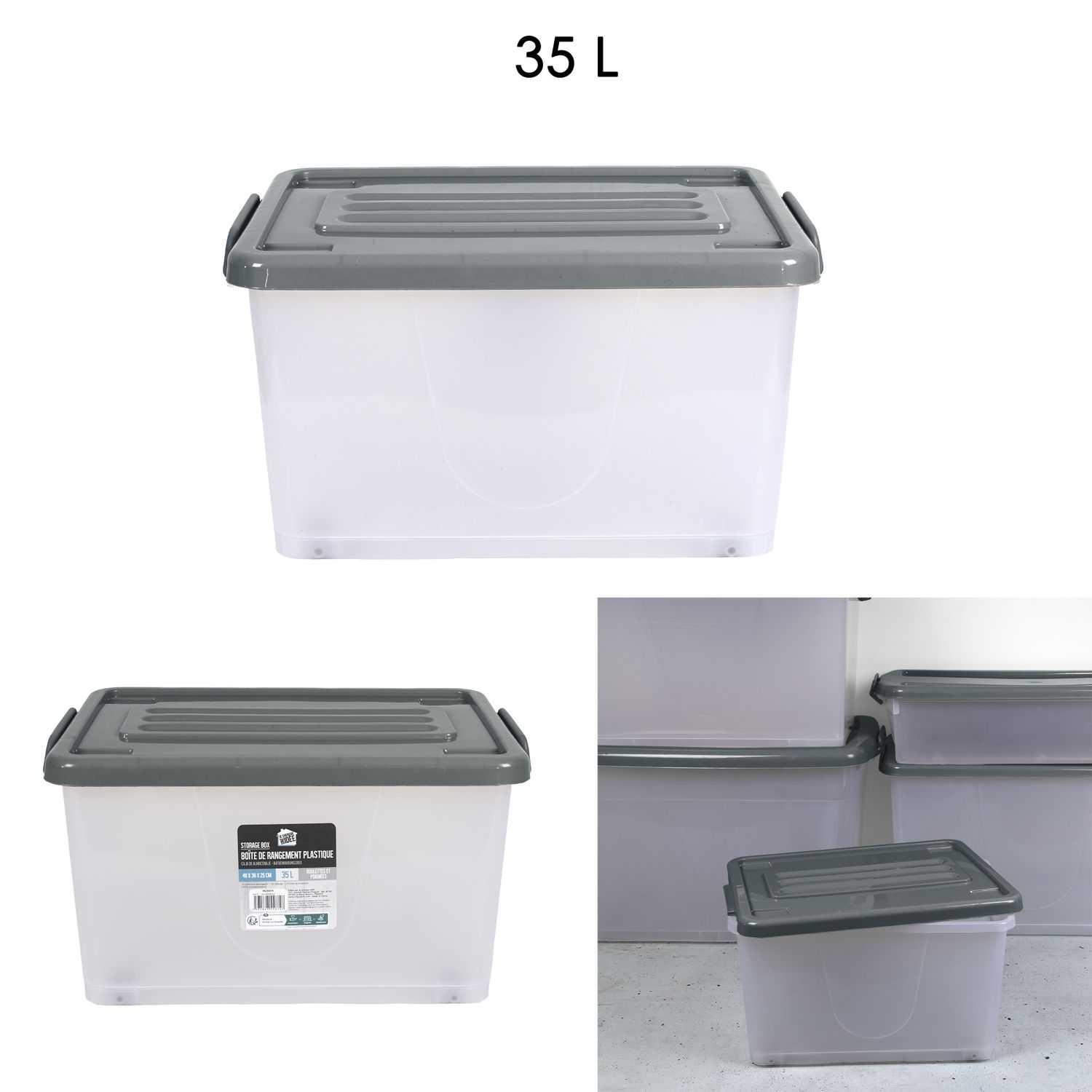 BOITE RANGEMENT PLASTIQUE 35L