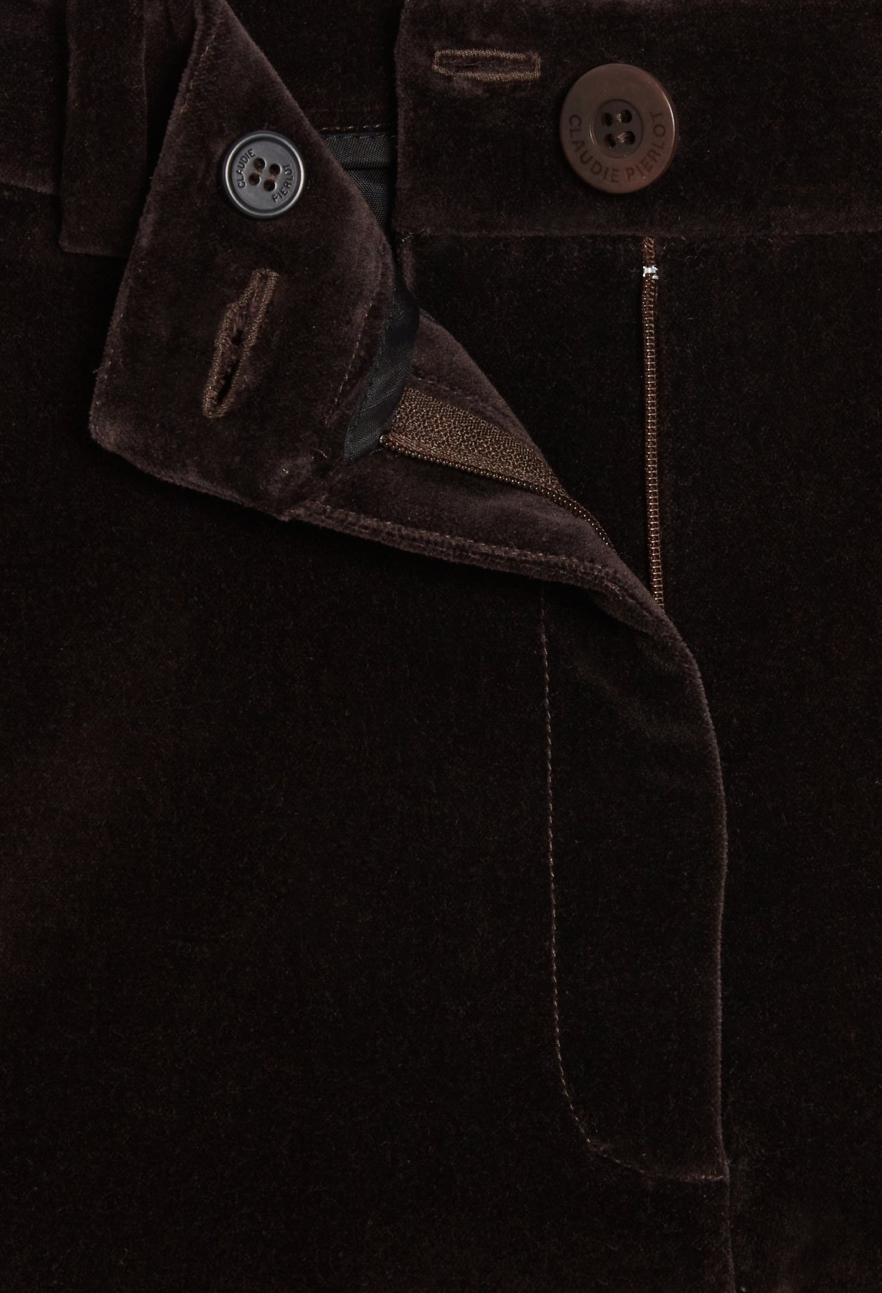 Pantalon tailleur velours chocolat