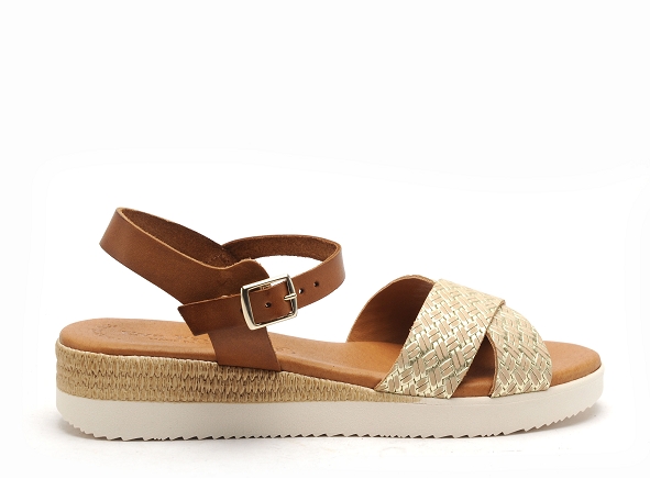 Eva frutos nu pieds plats femme 4278 or