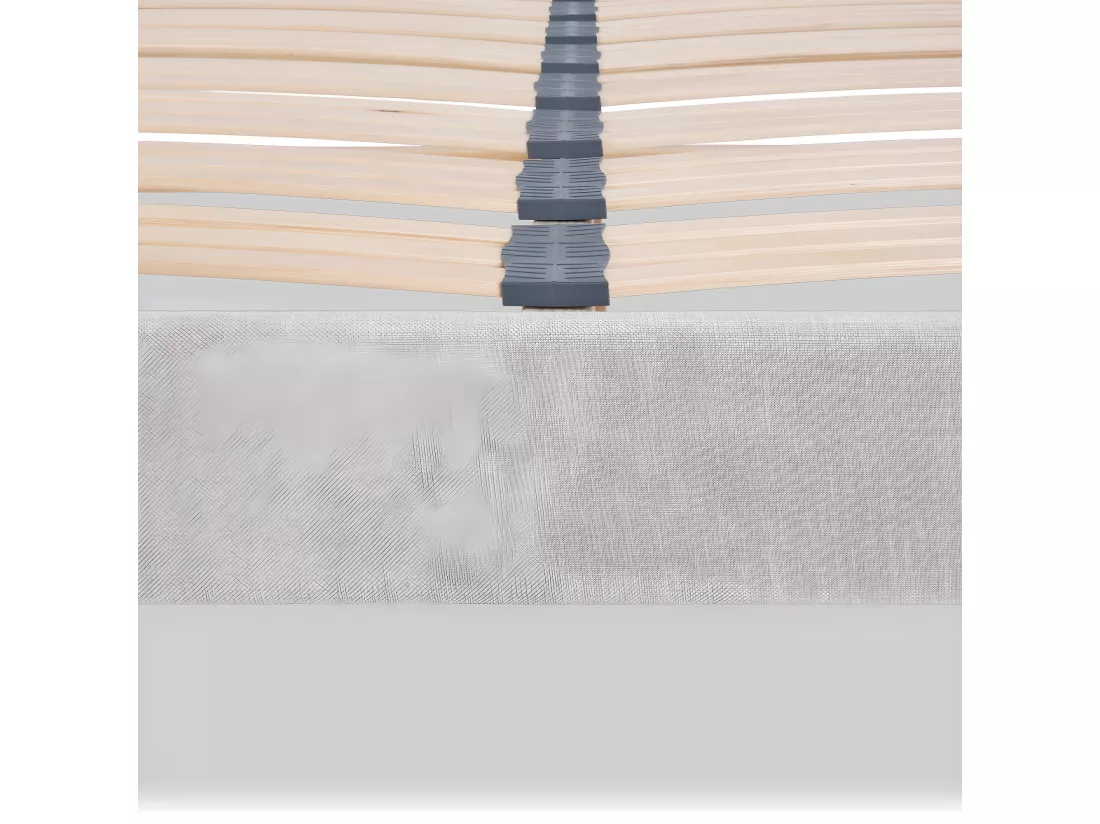 BELLECOUR LITERIE | Sommier à lattes en bois CAPITOLE 160x200 cm | Coloris Gris clair | Livré en kit