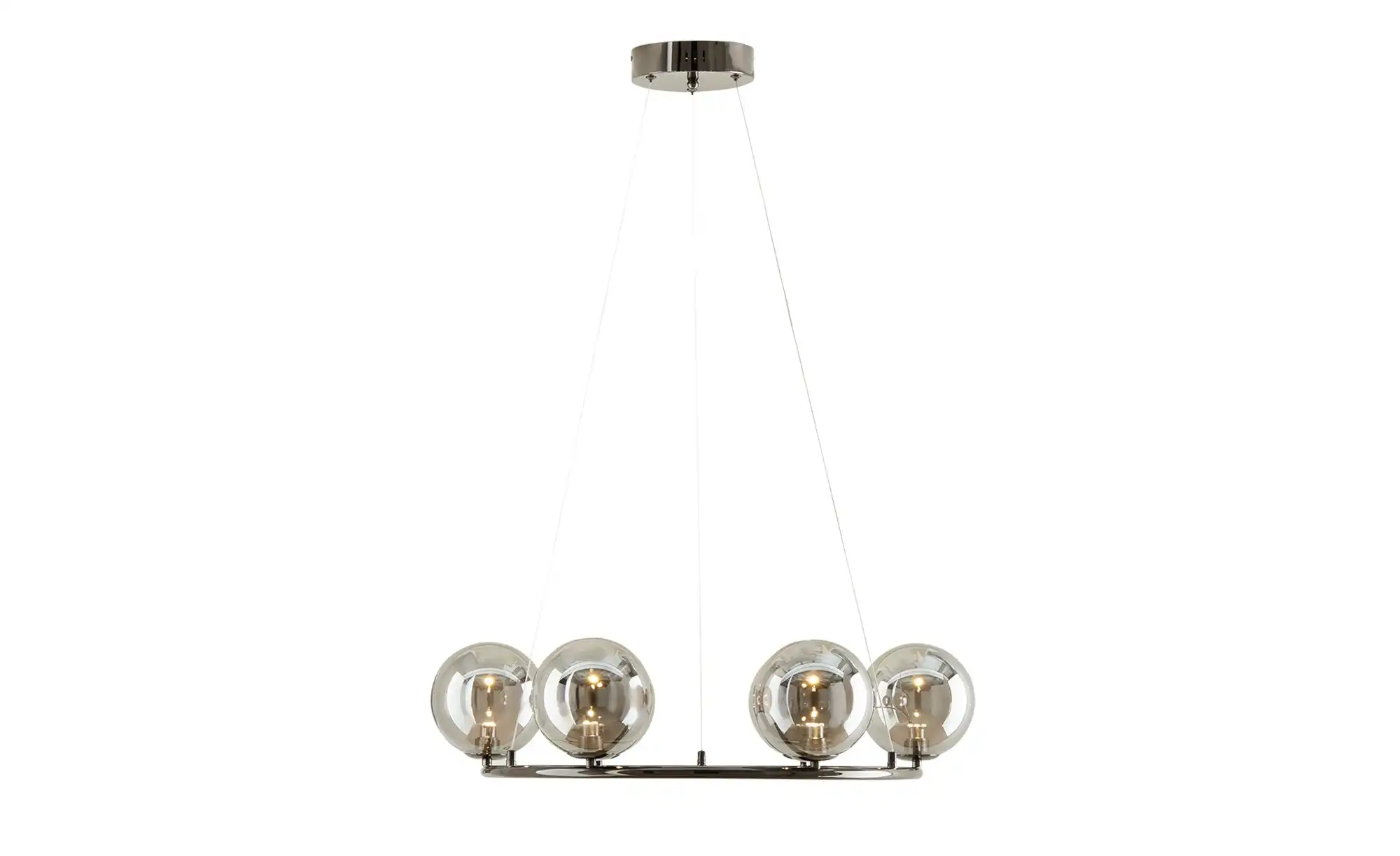Meisterleuchten LED-Krone 6-flammig, schwarzchrom/Rauchglas