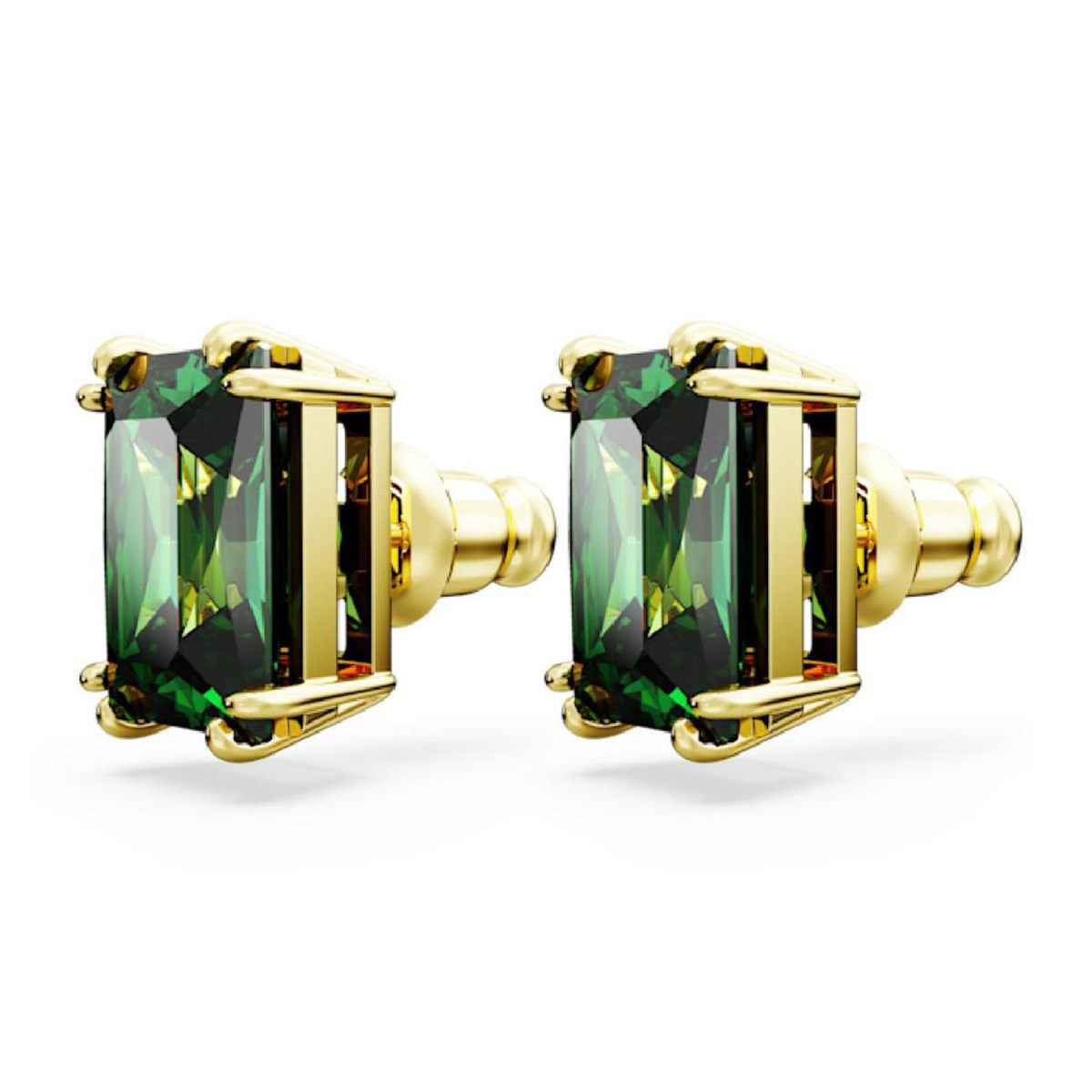 Clous d'oreilles Swarovski Matrix réctangulaireverte