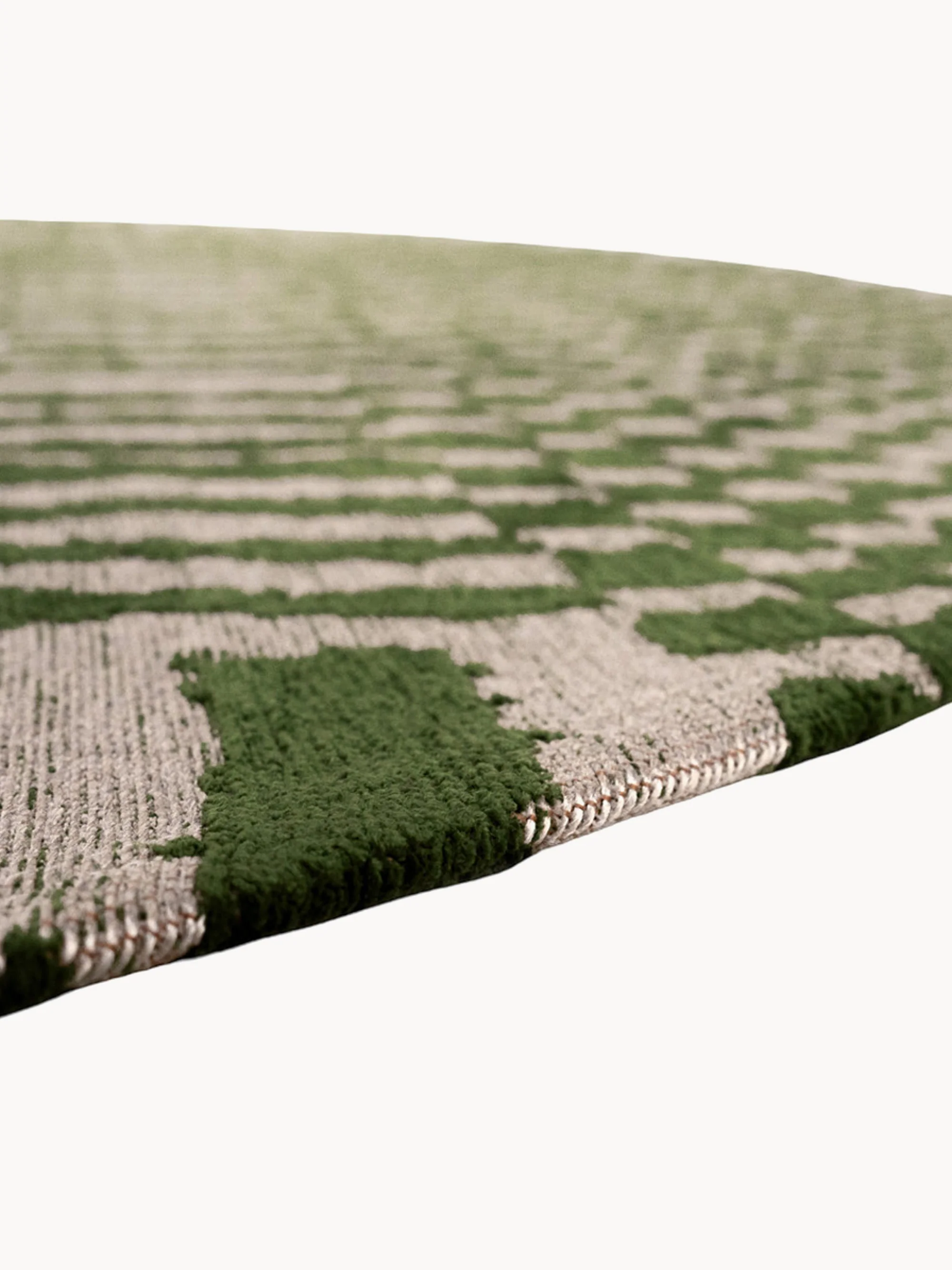 Rond jacquard in- & outdoor vloerkleed Berber, wasbaar