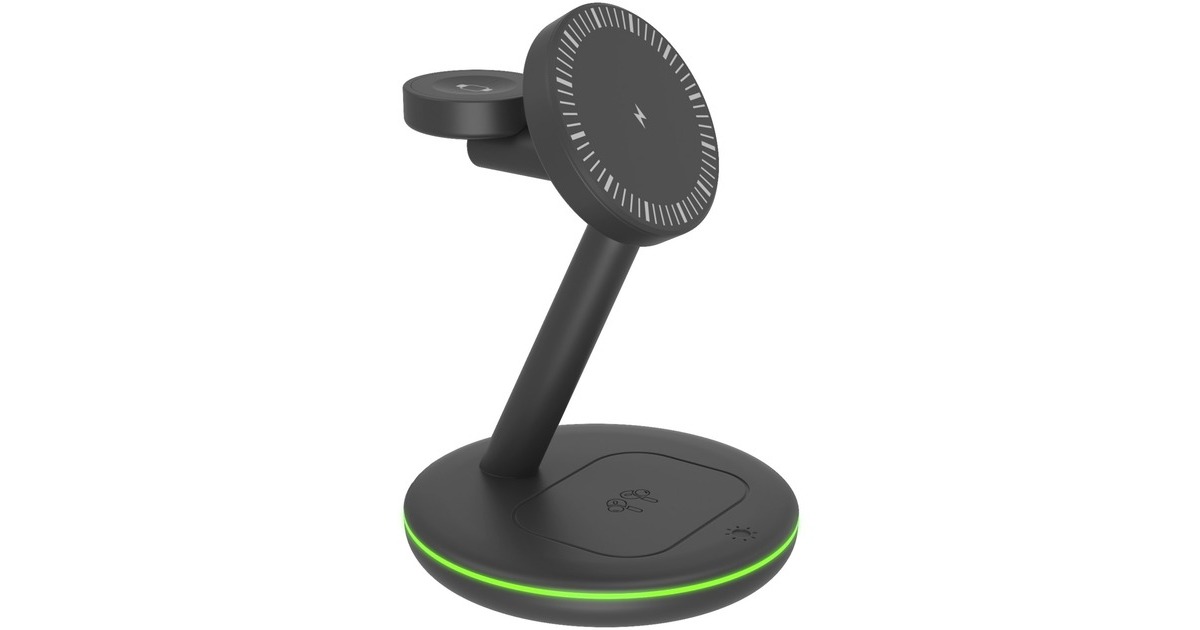 ICY BOX3-in-1 draadloos oplaadstation  (Zwart, IB-SH102-CH)