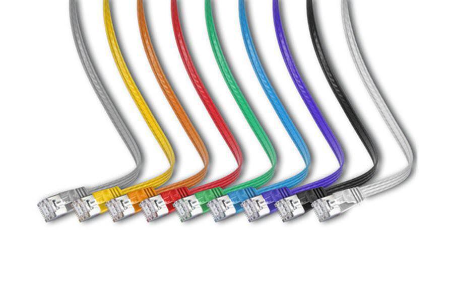 Slimpatchkabel RJ-45 - RJ-45, Cat 6, STP, 0.5 m, BlauGeschirmtes Twisted-Pair-Kabel (STP) mit Klinkenschutz