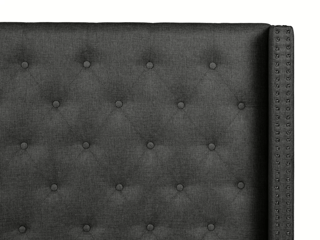 Tête de lit capitonnée 170 cm - Tissu - Gris - MASSIMO II