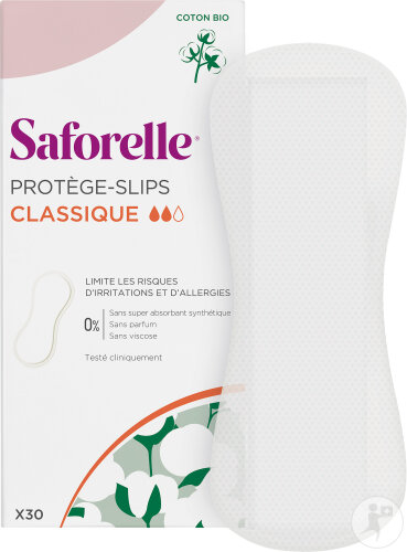 Saforelle Protège-Slip Classique Coton Bio 30 Pièces
