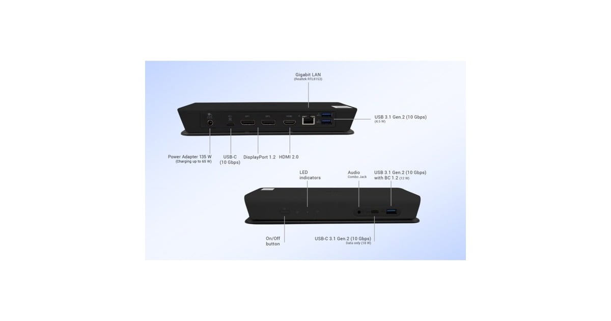 i-tecUSB-C Smart Docking Station Triple Display + Power Delivery 65W  (Zwart)