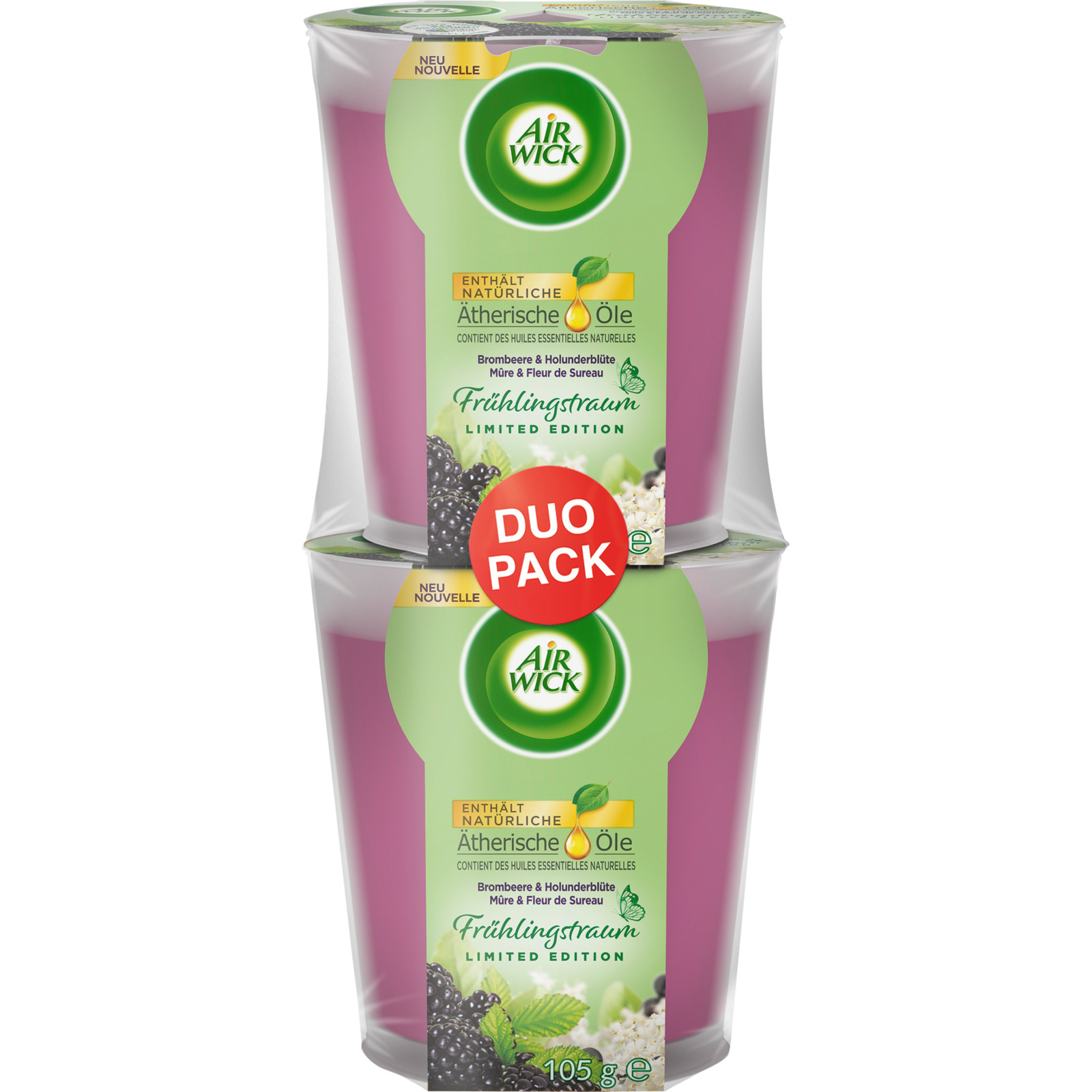 Airwick Duftkerze Brombeere & Holunderblüte, 2 Stück