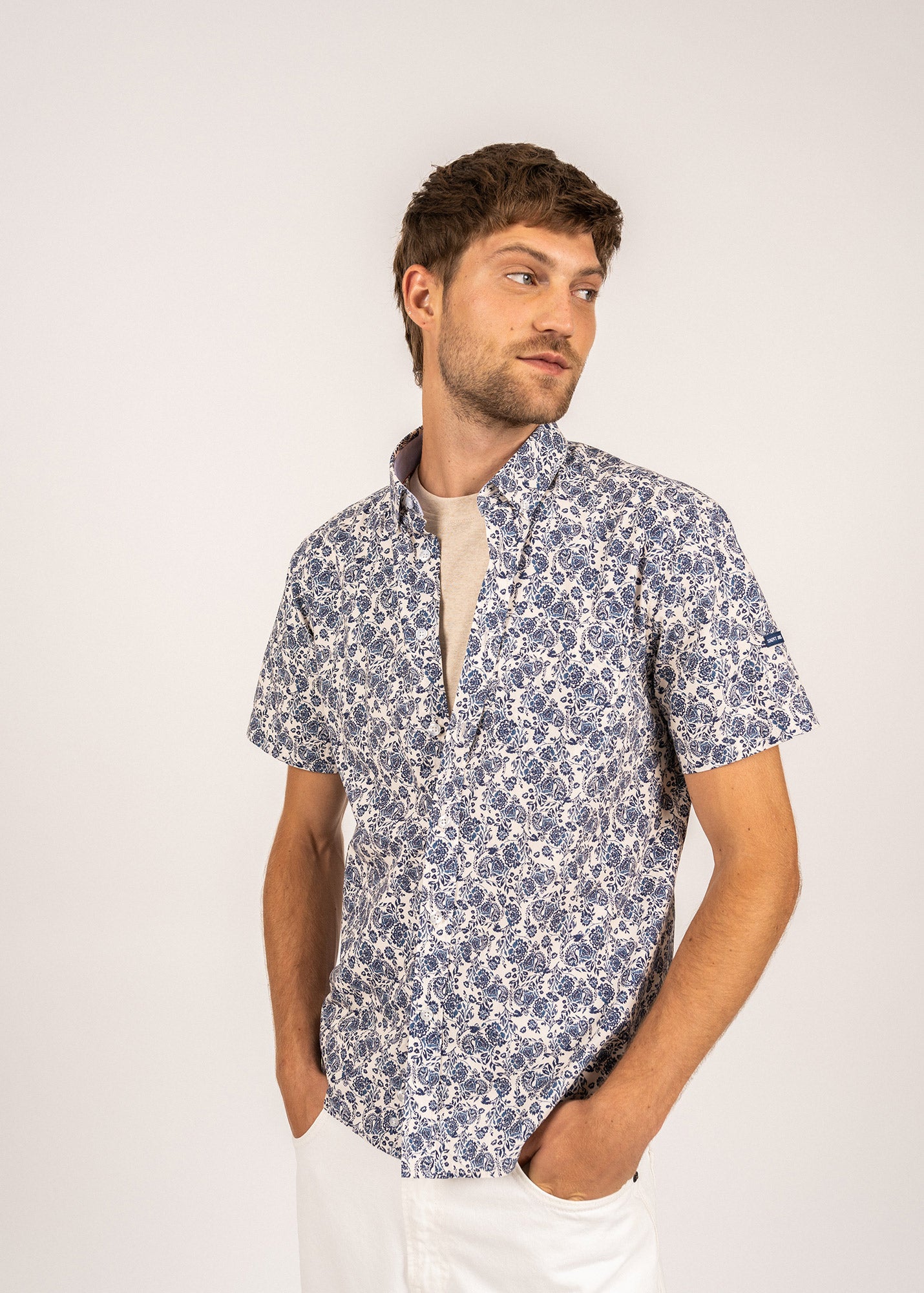 Chemise à manches courtes imprimée Davin
