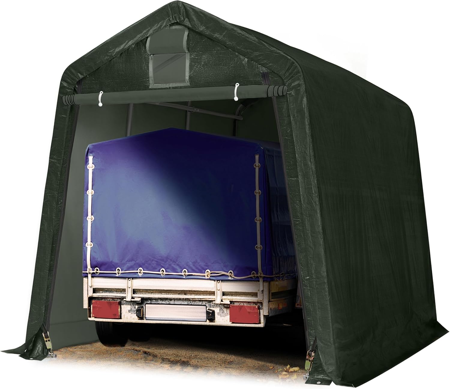 TOOLPORT Zeltgarage 2,4 x 3,6 m Premium Carport PE 600 N Plane Unterstand Lagerzelt Garage in grün