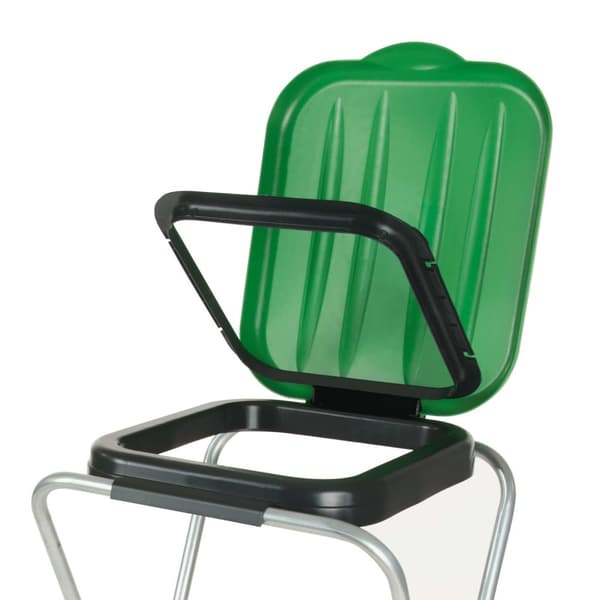 Veggmontert holder for avfallssortering, 3 farger - 120L poser
