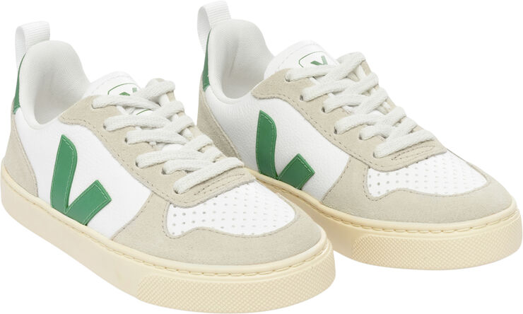 Veja Small V-10 Laces Extra-white_emeraude_almond