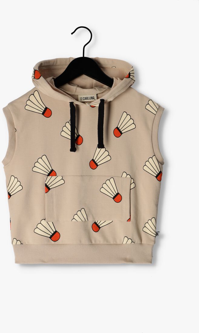 CARLIJNQ lichtgrijze carlijnq trui shuttle - hoodie sweater no sleeve