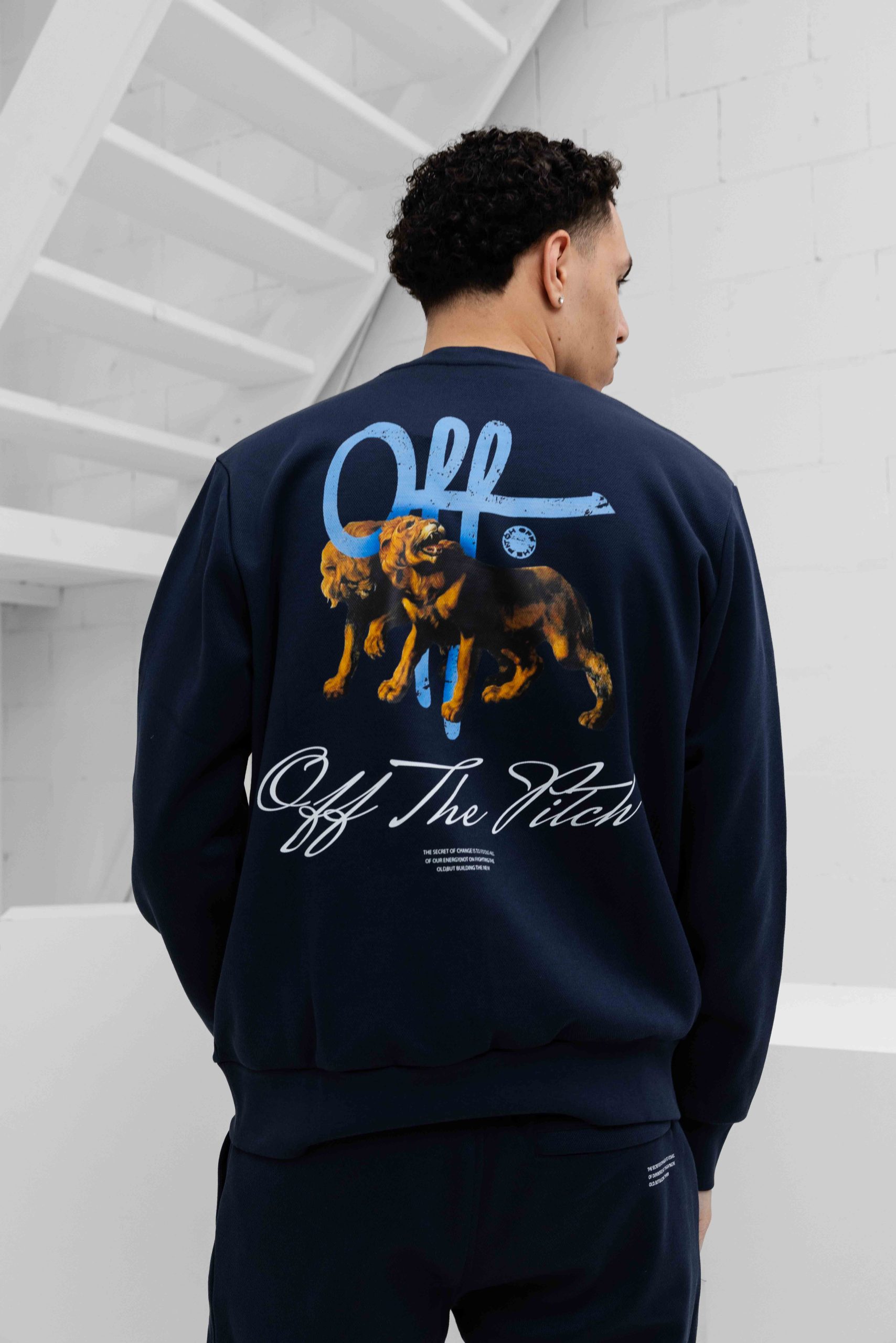 Off The Pitch Lion Trainingspak Heren Donkerblauw