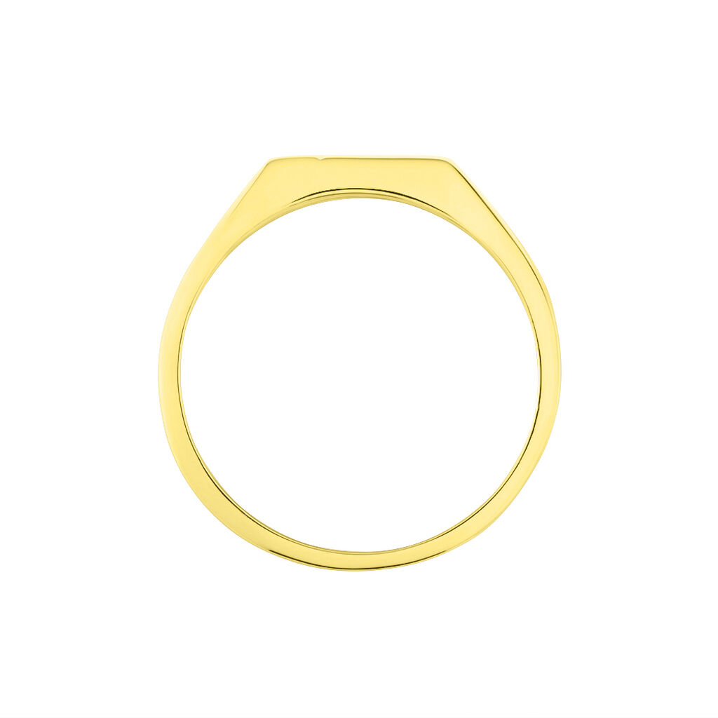 Chevaliere Or Jaune rectangle Diamant