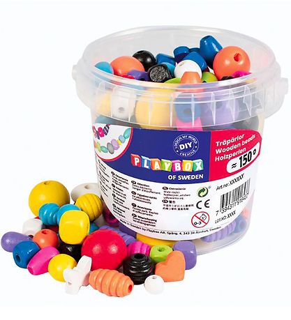 Playbox Perler - Tr?perler I Spand - 150 Stk - Basisfarver