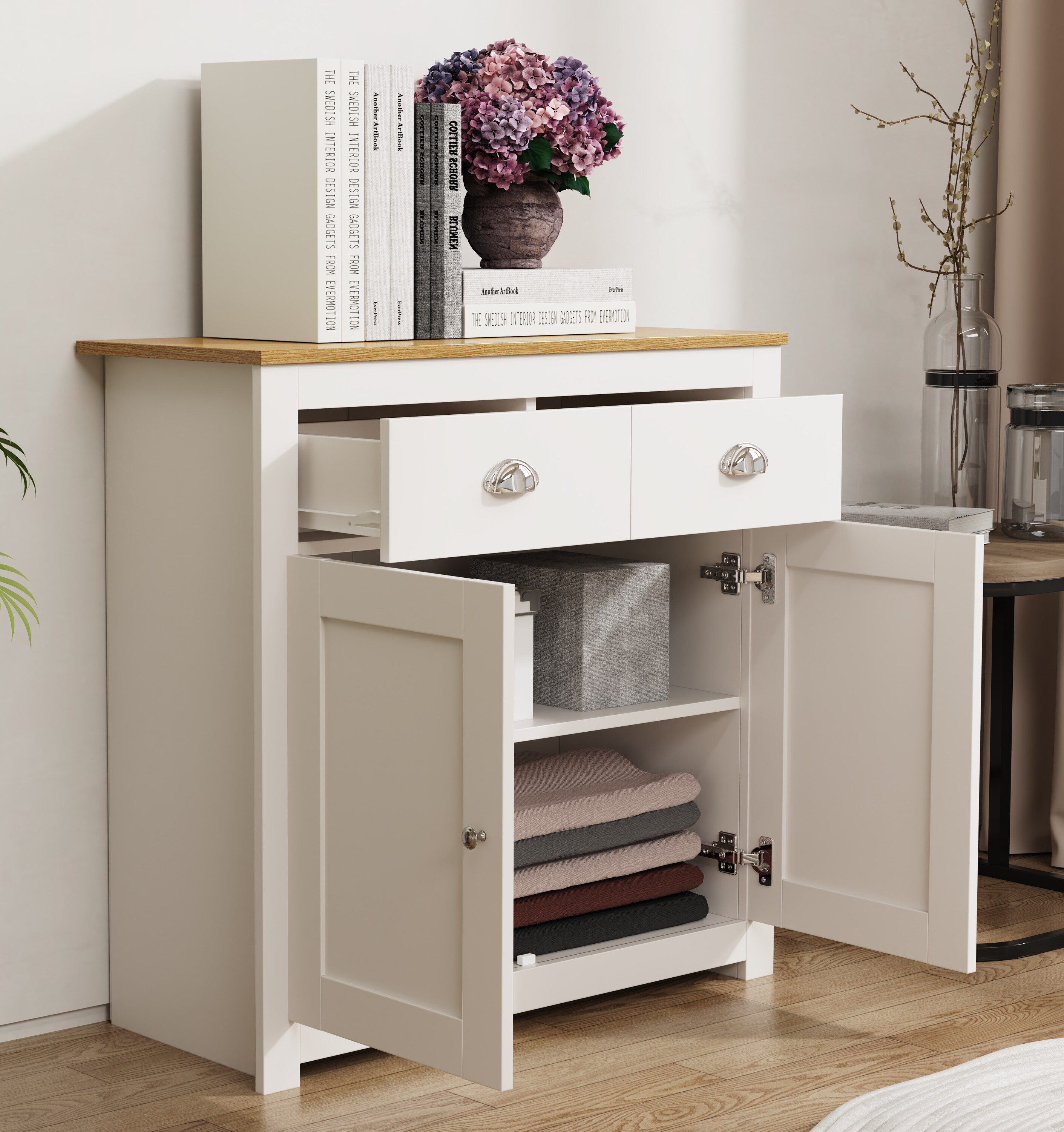 VCM Holz Kommode Sideboard Highboard Anrichte Schrank Dielenmöbel Schublade Balusa L