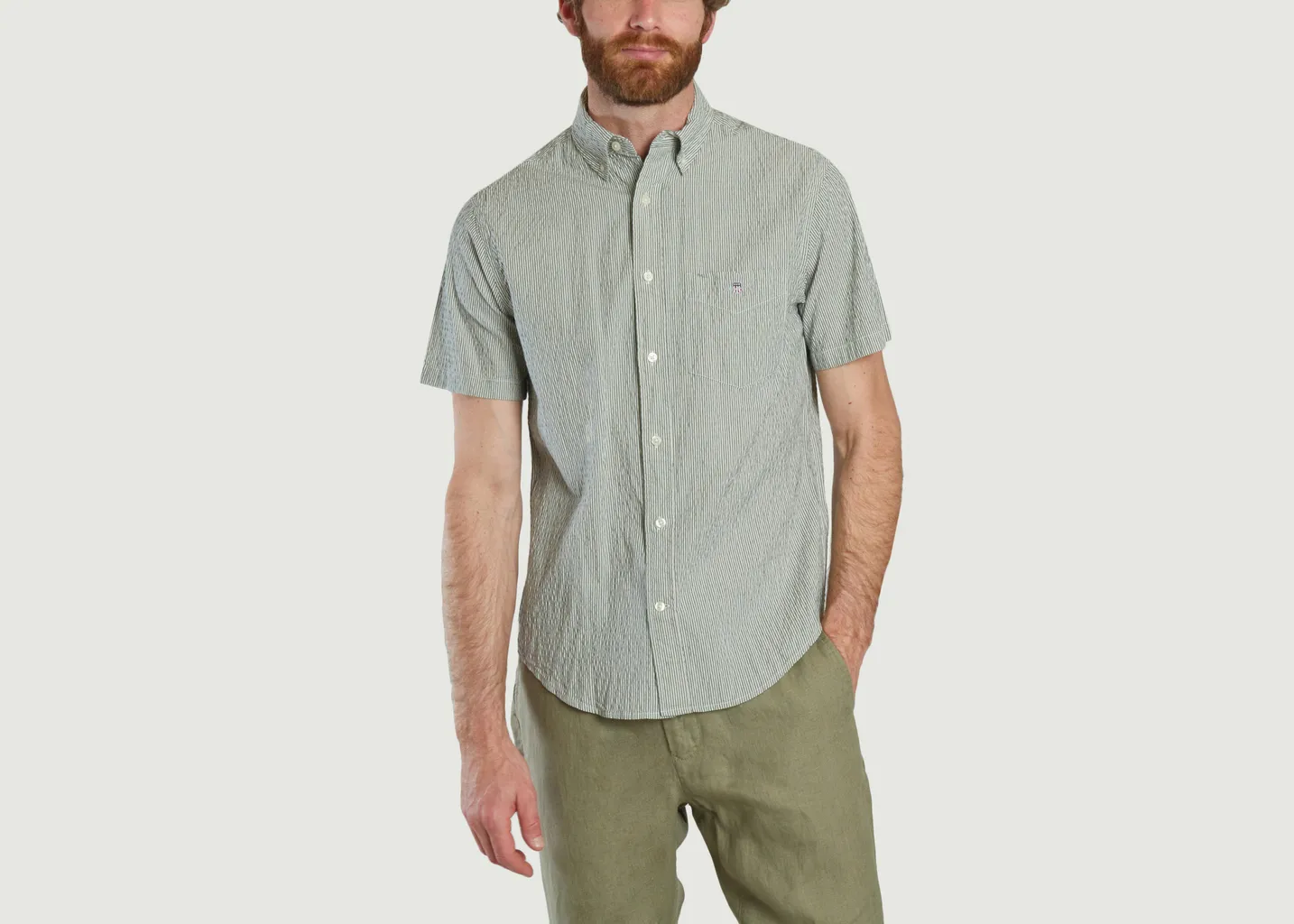 Chemise Regular Fit à Rayures Gant