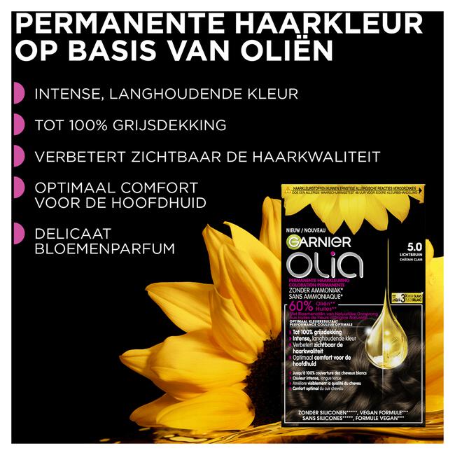 Garnier Olia Permanente Haarverf 5.3 Licht Goudbruin