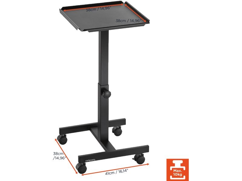 Celexon Projektionstisch PT1010B Schwarz Mobiler Projektor-Tisch