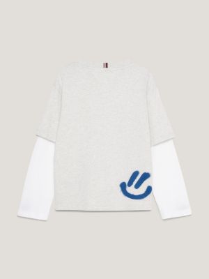 Camiseta de manga comprida com estampa de grafite e modelagem de arquivo