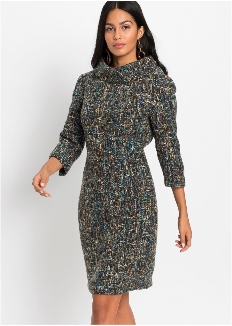 Robe fourreau en tweed