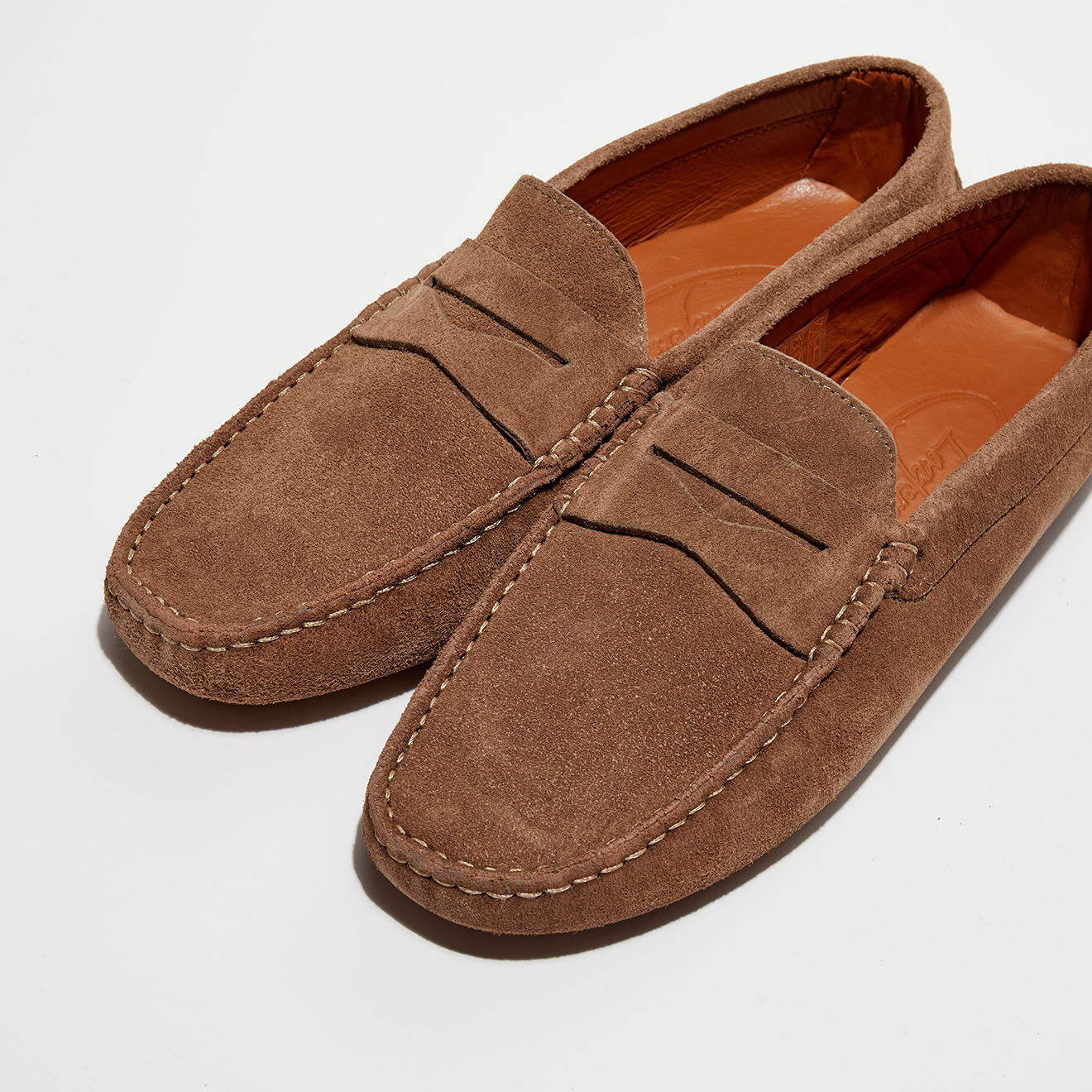 Loafers Mocassins en Velours de Cuir Martin noisettes