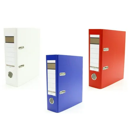 Livepac Office Ordner DIN A5, quer, 75 mm breit, 3 Stück je 1x in weiß, blau und rot