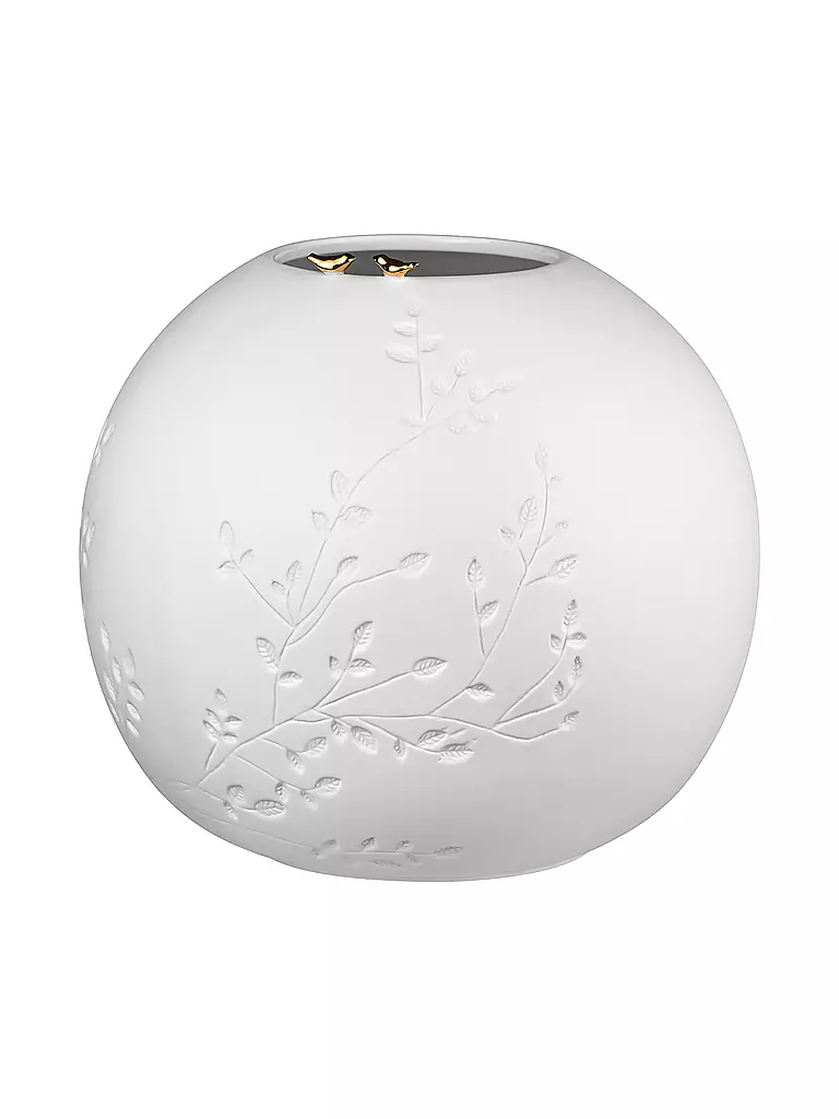 RAEDER Vase VOGEL 22,5x25cm Weiss weiss