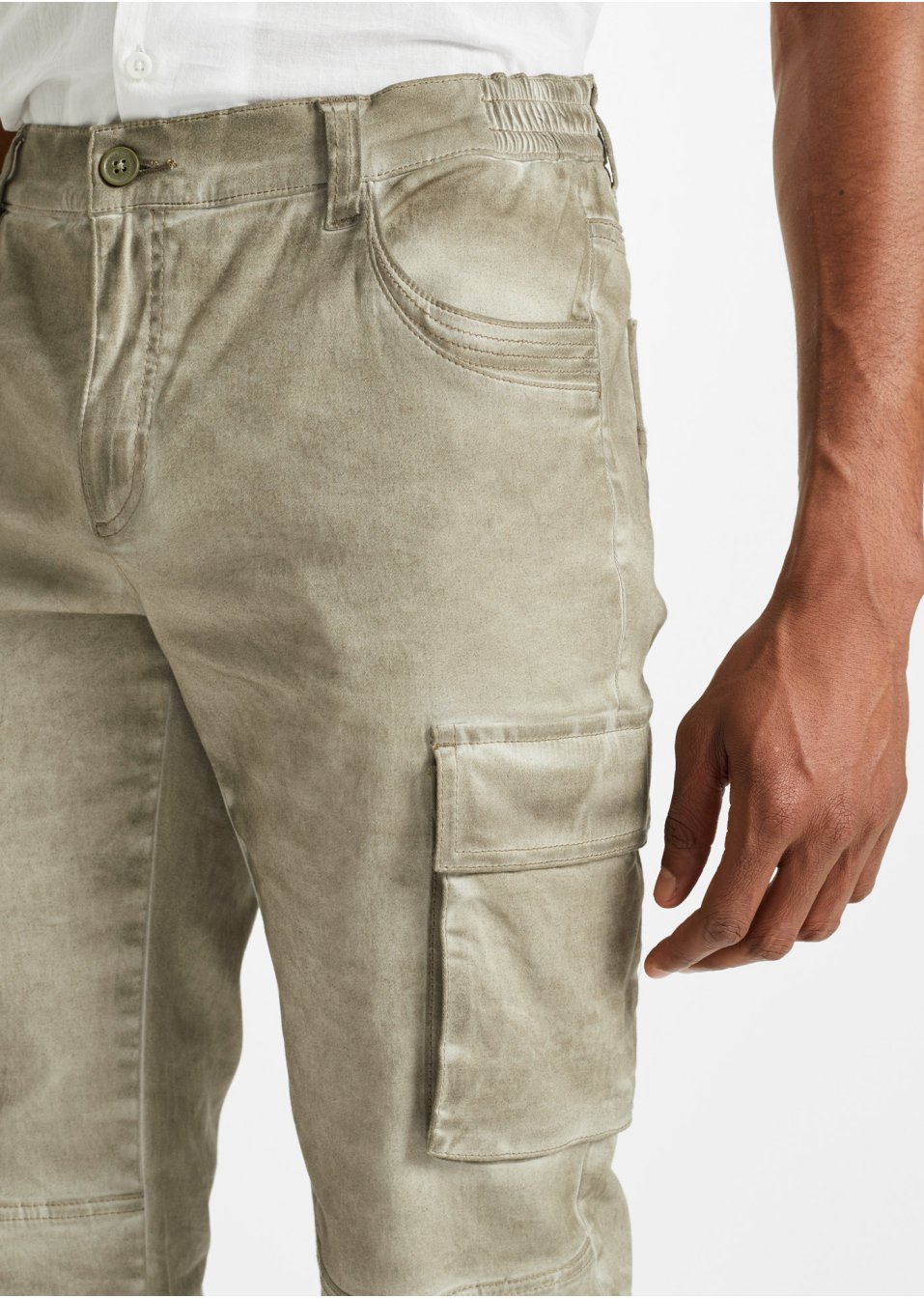 Bermuda long cargo extensible confort pour le ventre, Regular Fit