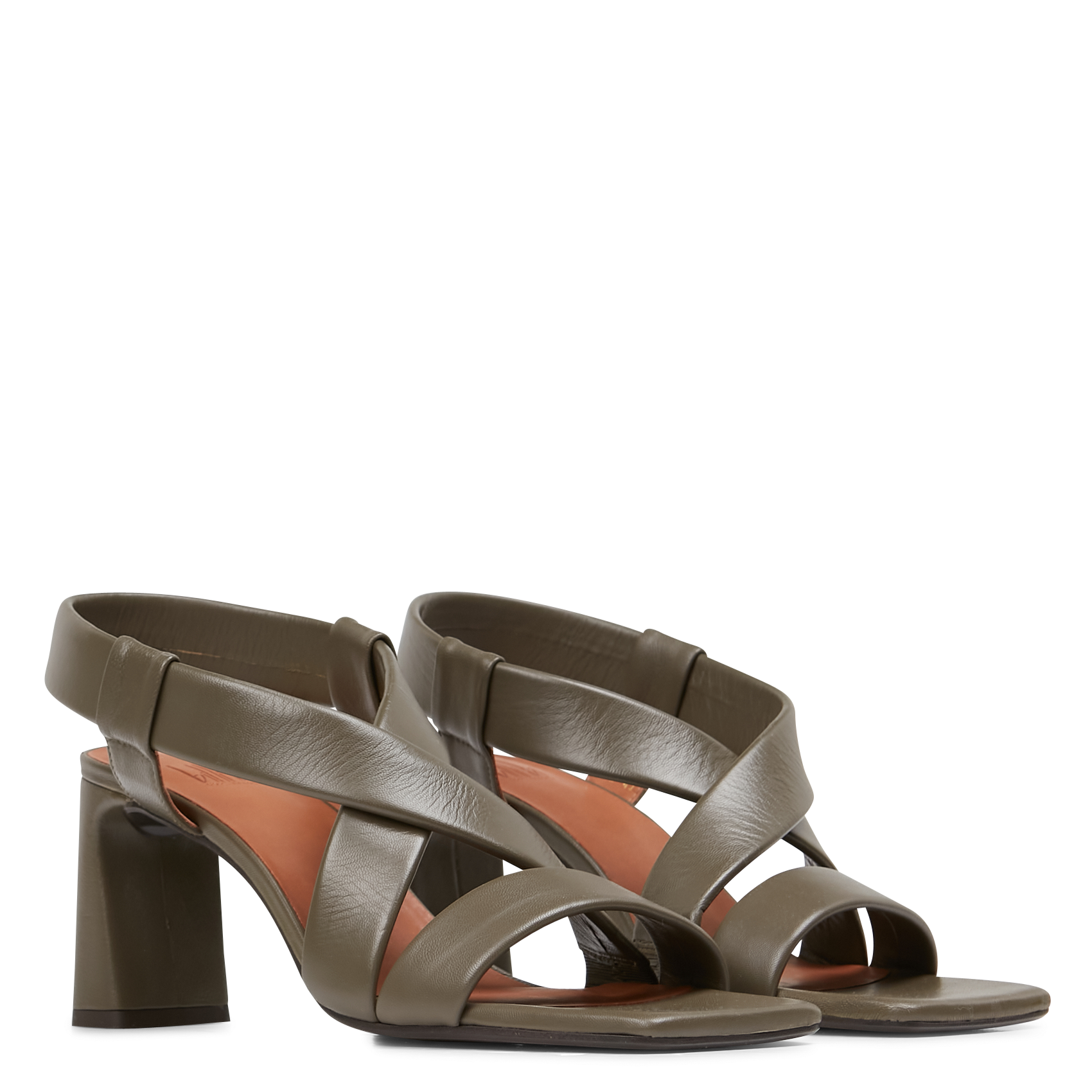 Sandales hautes en cuir | Kaki