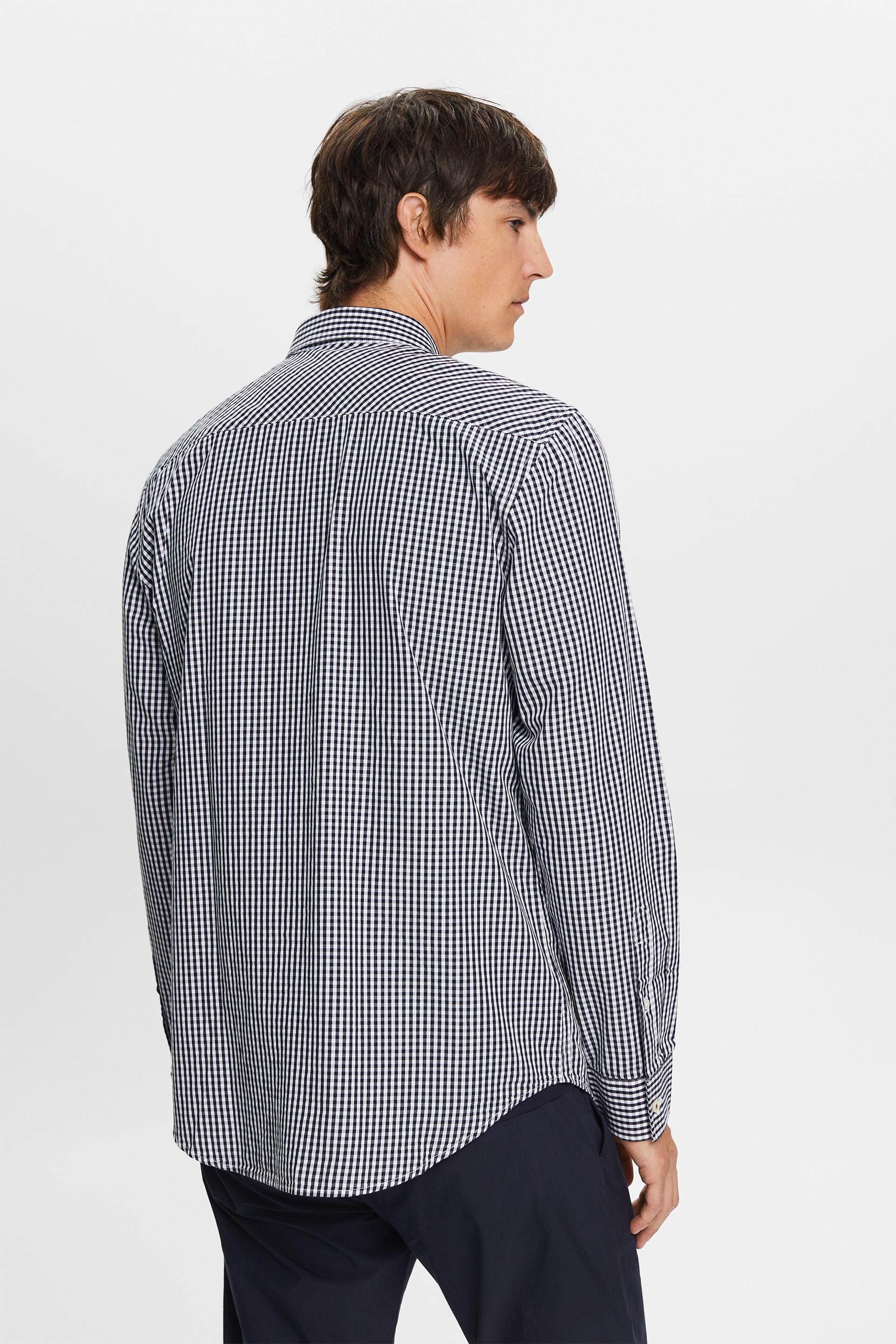 Chemise à col boutonné animée de carreaux vichy, 100% coton