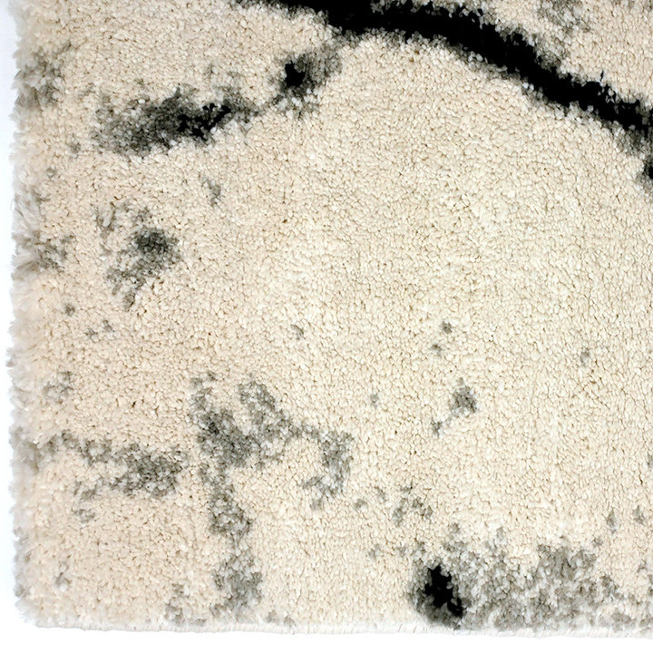 Modern vloerkleed - Flash Lines Creme/Zwart | Hoge kwaliteit