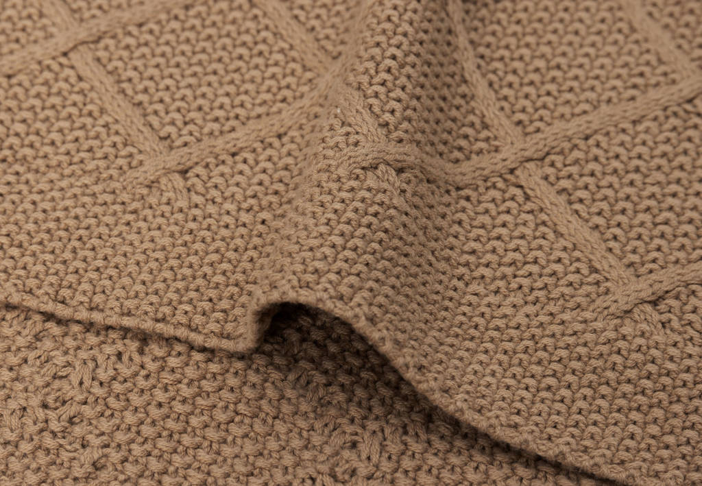 ledikantdekenCheck Knit Biscuit