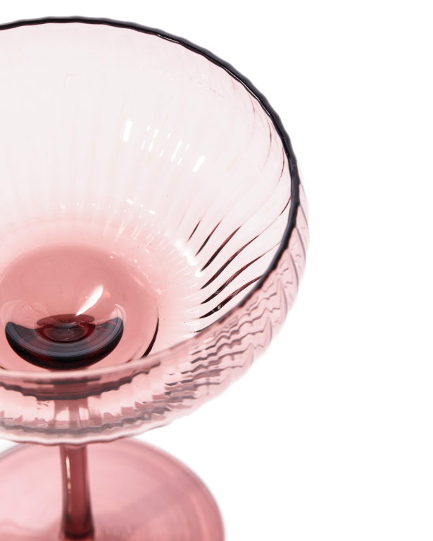 POLSPOTTEN Pum coupe champagneglazen set van 2 donkerpaaars