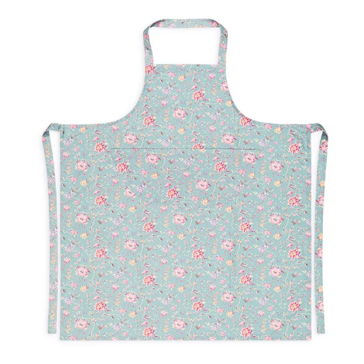 Louise Misha Tablier Mado en coton bio | Bleu turquoise