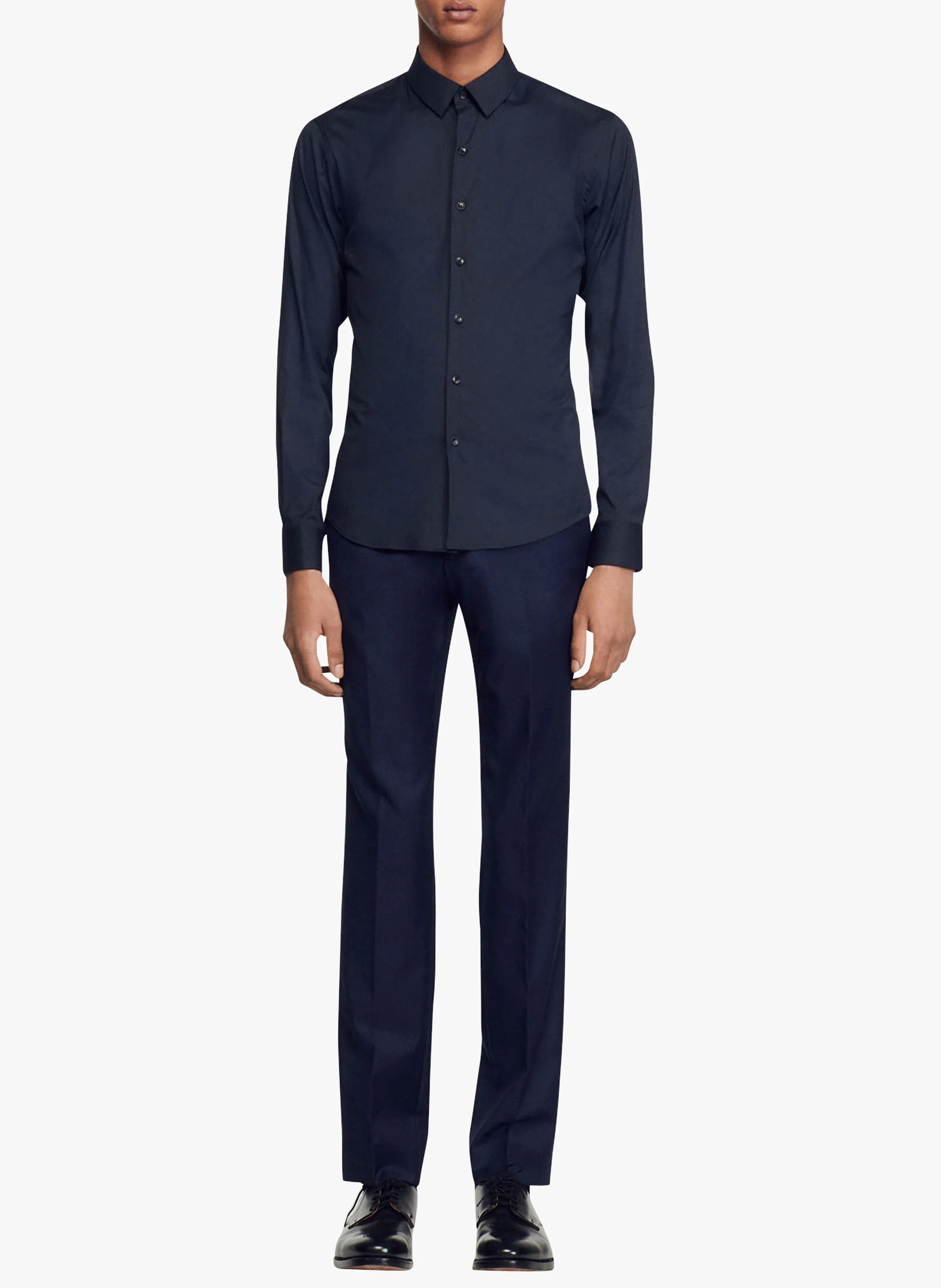 Chemise slim-fit en coton stretch | Bleu