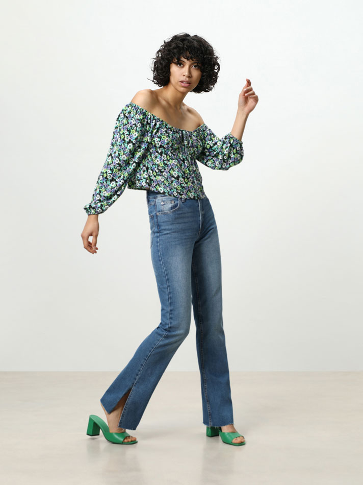 Sandália mule com salto - Verde
