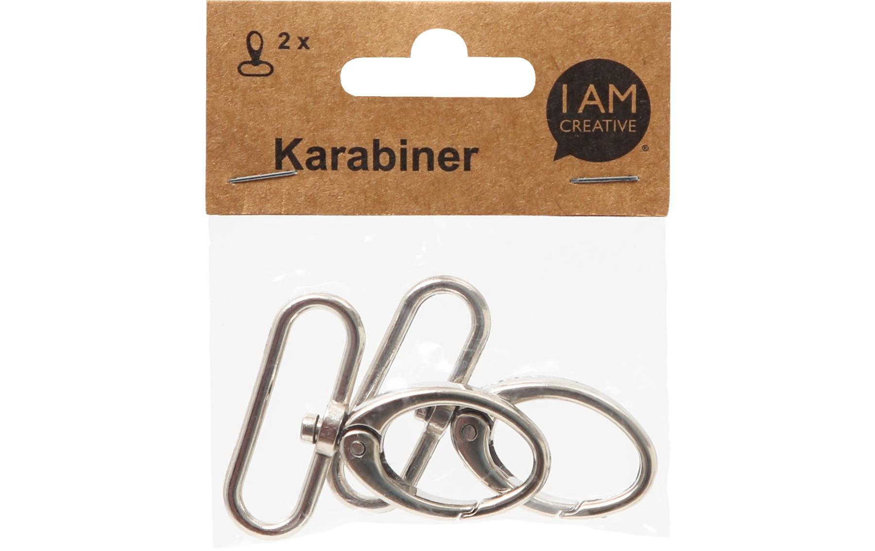 Anhänger mit Karabiner 50 x 45 mm, 2 StückKarabinerhaken zum gestalten von Dekorationen